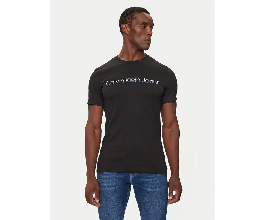 obrazek 1 Calvin Klein Jeans T-Shirt Two Tone Institutional J30J325676 Czarny Regular Fit