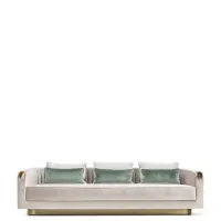 Zdjęcie Włoska 3 osobowa tapicerowana aksamitem sofa do salonu – Arcahorn