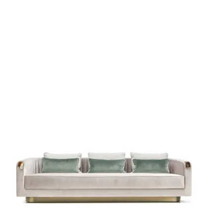 Zdjęcie Włoska 3 osobowa tapicerowana aksamitem sofa do salonu – Arcahorn