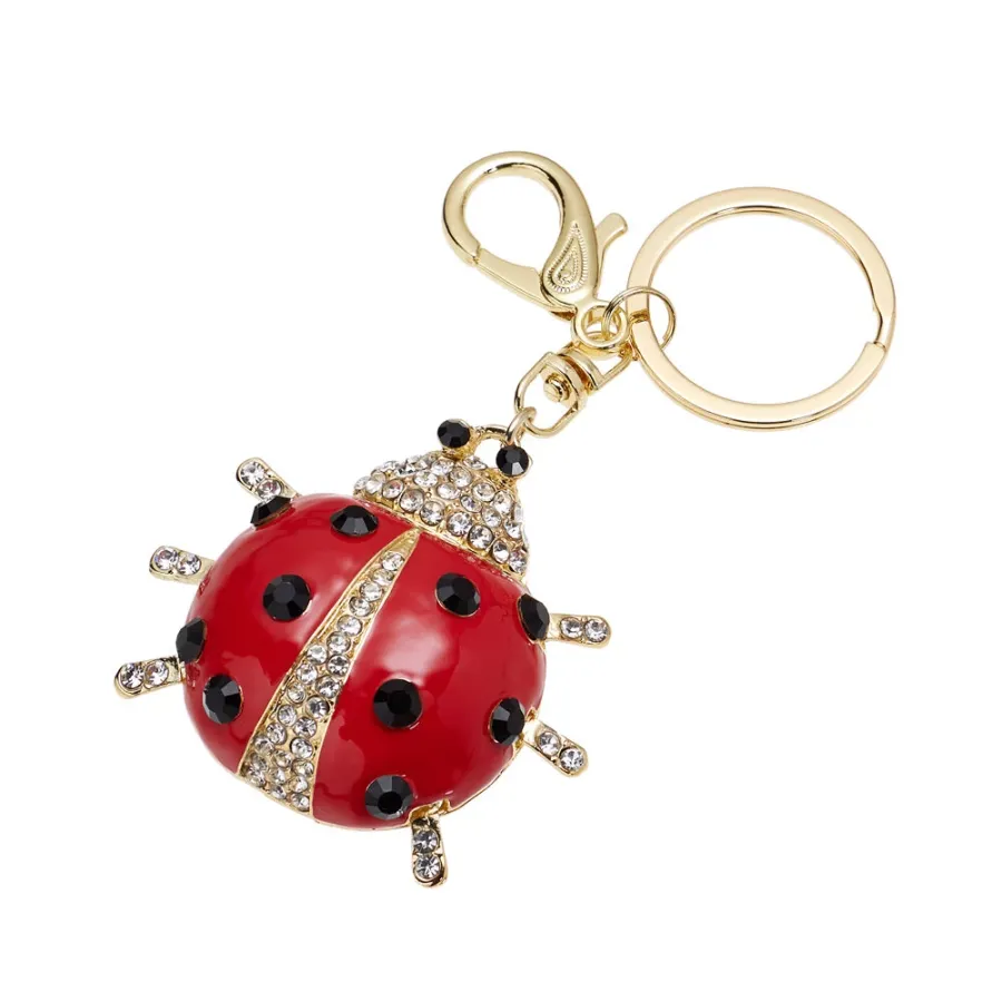 obrazek 1 Złoty brelok do kluczy w kształcie biedronki