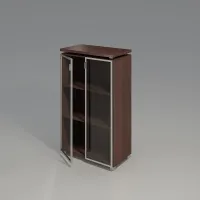 Picture Minimalist, Office 2-Door Cabinet with Glass Doors - Office Service