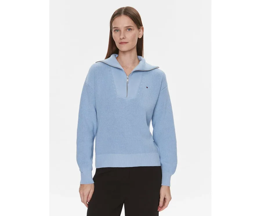 obrazek 1 Tommy Hilfiger Sweter WW0WW42420 Niebieski Regular Fit