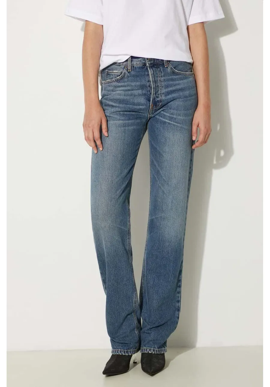 obrazek 1 Fiorucci jeansy Mid Blue Straight Fit Jeans damskie high waist W01FPDJE075DN01DN02