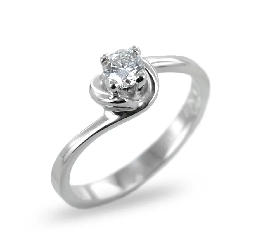 obrazek 1 Wyjątkowy pierścionek Solitaire z brylantem 0,24 ct