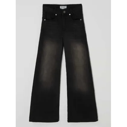 Zdjęcie Jeansy z szeroką nogawką i naszywką z logo