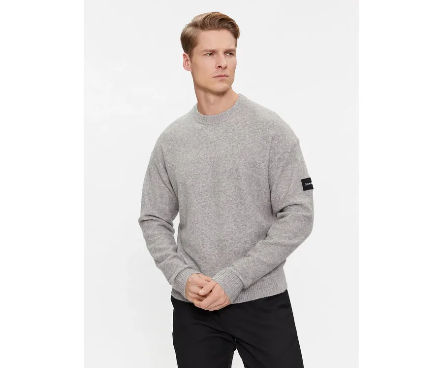 obrazek 1 Calvin Klein Sweter K10K110401 Szary Regular Fit