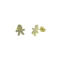 Zdjęcie Piękne kolczyki dziecięce z cyrkoniami o wymiarach 12x10mm.