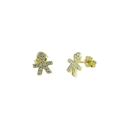 Zdjęcie Piękne kolczyki dziecięce z cyrkoniami o wymiarach 12x10mm.