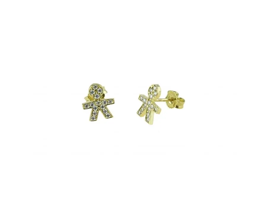 obrazek 1 Piękne kolczyki dziecięce z cyrkoniami o wymiarach 12x10mm.
