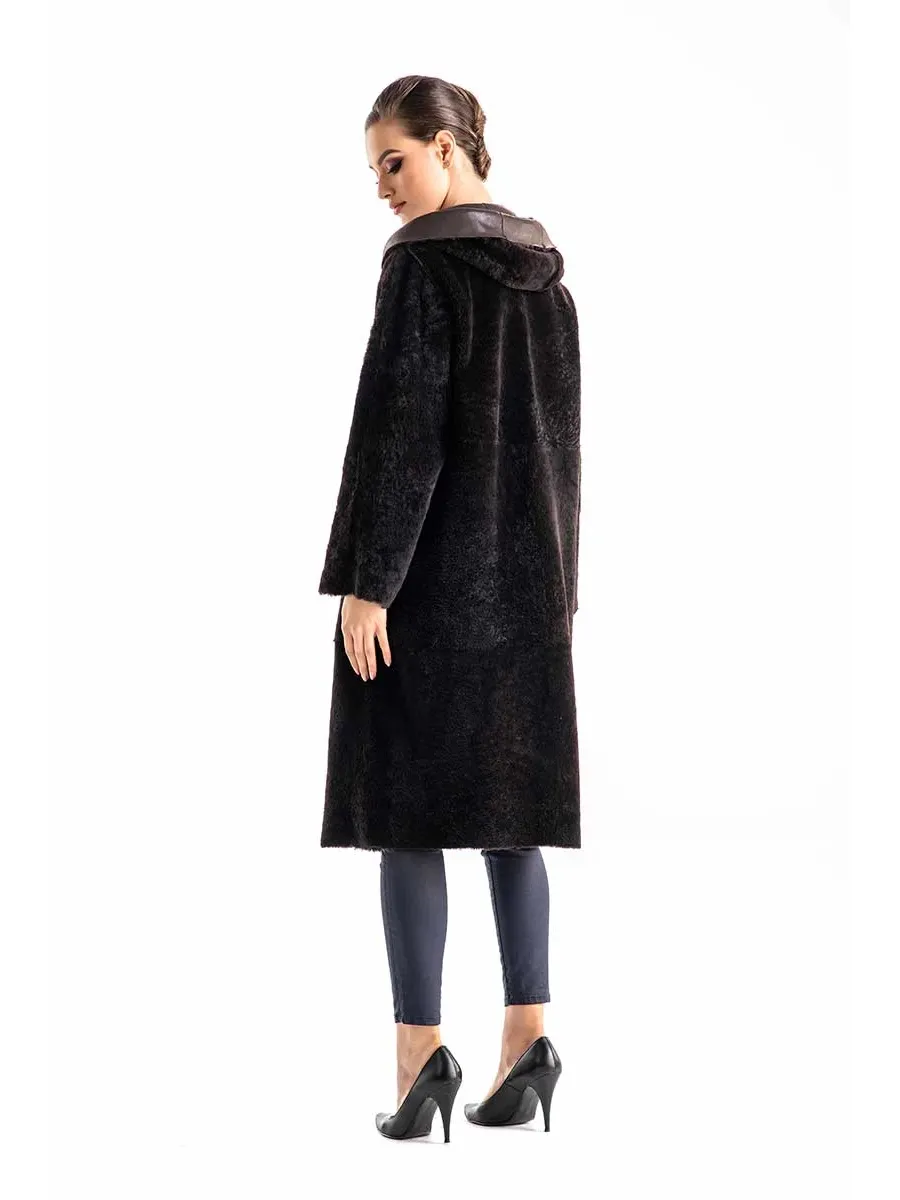 picture 2 Reversible coat with a hood made of lamb fur - A&A Vesa