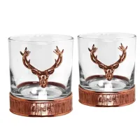 Zdjęcie Wyjątkowy zestaw dwóch szklanek do whisky dla miłośników polowań