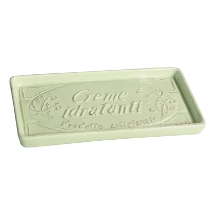 Picture Green ceramic bathroom tray - Virginia Casa
