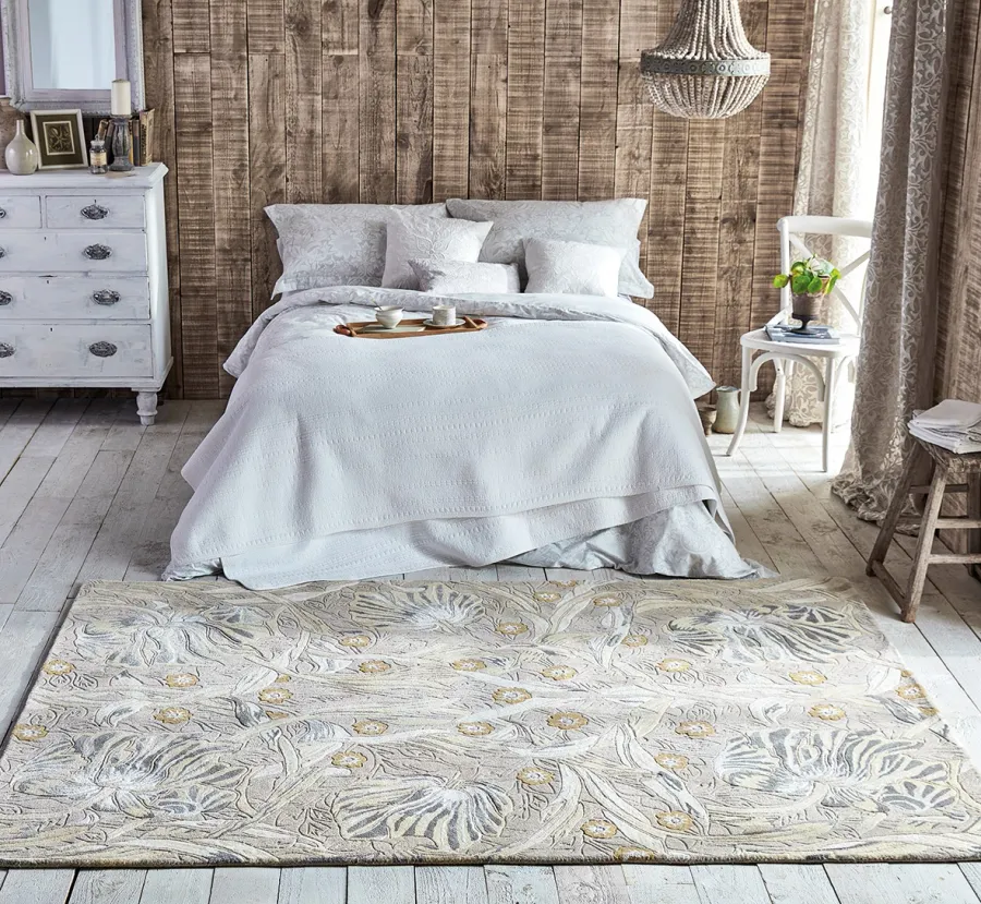 obrazek 2 Luksusowy Szaro Beżowy Dywan w Kwiaty - PIMPERNEL LINEN 28701