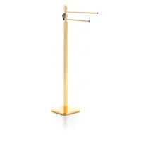 Picture Floor-standing towel rack in 24K gold with cast enameled brass owl - Il Paralume Marina
