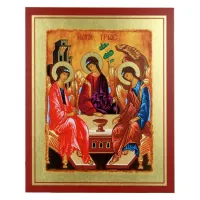 Zdjęcie Kosztowny Ikona Złocona Trójca Święta (Trójca Rublowa) 25x31 cm