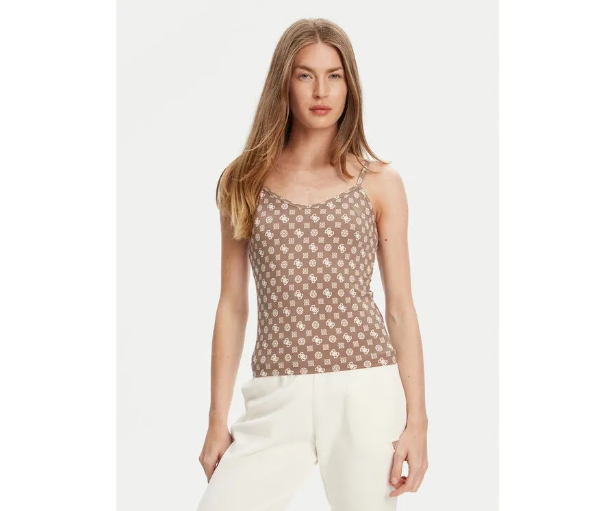 obrazek 1 Guess Top V5YP11 MC03W Brązowy Slim Fit