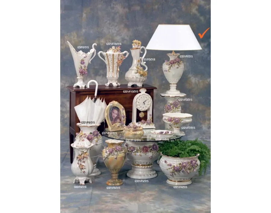obrazek 1 Prestiżowa biała ceramiczna lampa na stolik