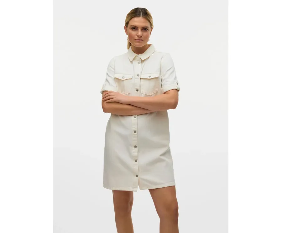 obrazek 1 Vero Moda Sukienka jeansowa Jennie 10309665 Biały Regular Fit