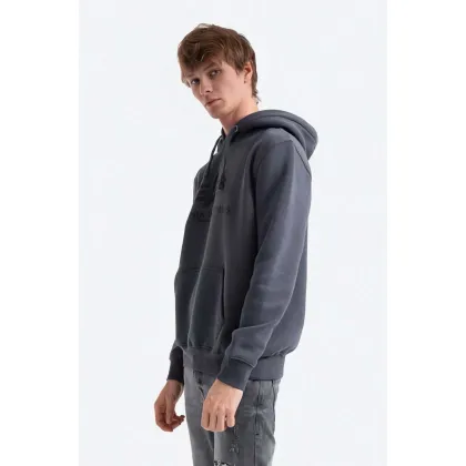 Zdjęcie Alpha Industries bluza męska kolor szary z kapturem z nadrukiem 178312.412-GRAFITOWY