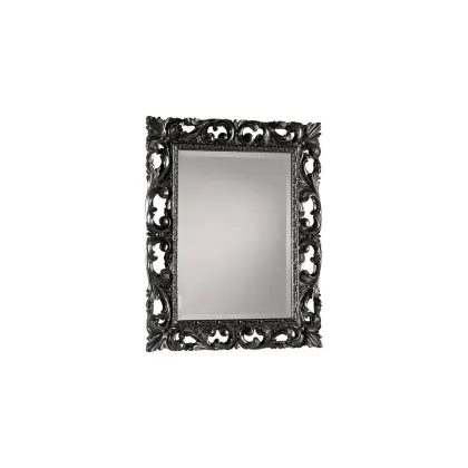 Picture Rectangular lacquered mirror with glossy black finish and frosted glass - Zanini