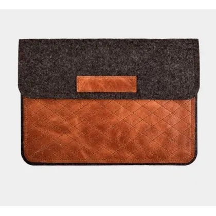 Zdjęcie Luksusowa torba na laptop z filcu i skóry