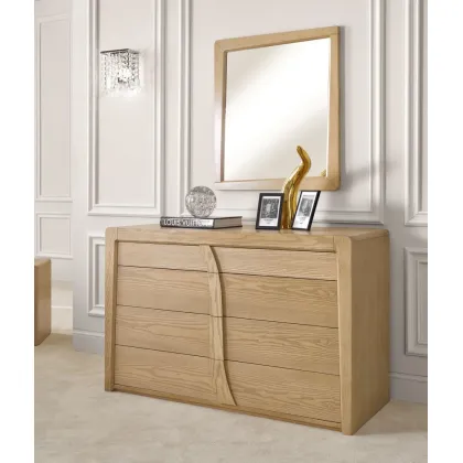 Zdjęcie Stylowa komoda z 4 szufladami z jesionu z amortyzowanymi prowadnicami - Zanini