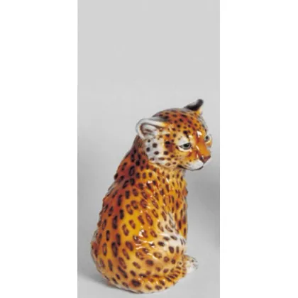 Picture A unique ceramic figurine of a young leopard - Il Gattopardo