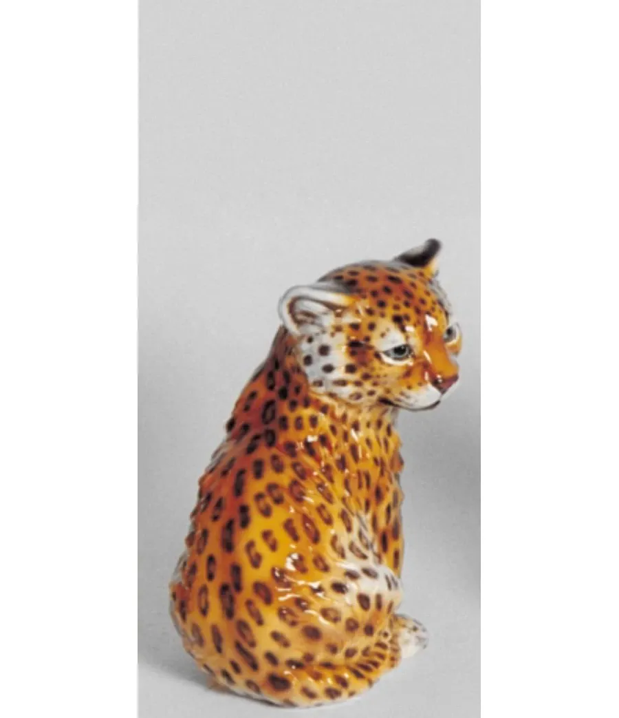 obrazek 1 Wyjątkowa figurka ceramiczna młodego lamparta - Il Gattopardo