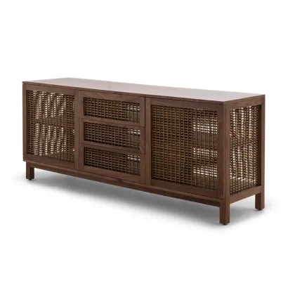Zdjęcie Designerska komoda do salonu wykonana z rattanu - Kenneth Cobonpue