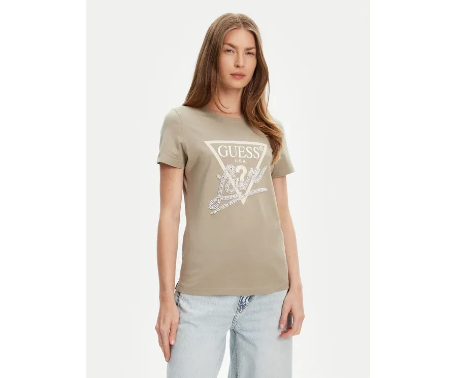 obrazek 1 Guess T-Shirt W5YI40 I3Z14 Zielony Regular Fit