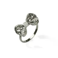 Zdjęcie Luksusowy pierścionek Polerowane srebro Białe cyrkonie Dostępny również w wersji rodowanej i platerowanej