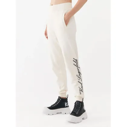 Zdjęcie KARL LAGERFELD Spodnie dresowe 231W1050 Écru Regular Fit