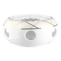 Picture A stylish porcelain tea heater decorated with a modern pattern - Tettau