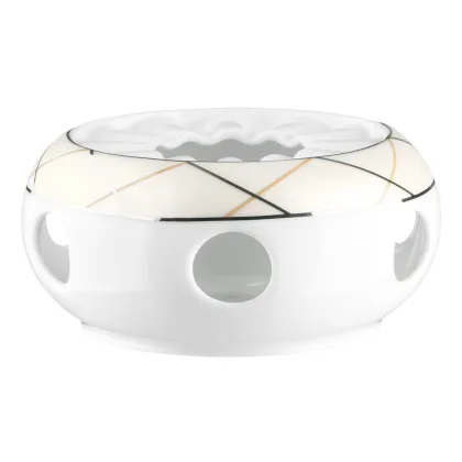 Zdjęcie Stylowy porcelanowy podgrzewacz zdobiony nowoczesnym wzorem - Tettau