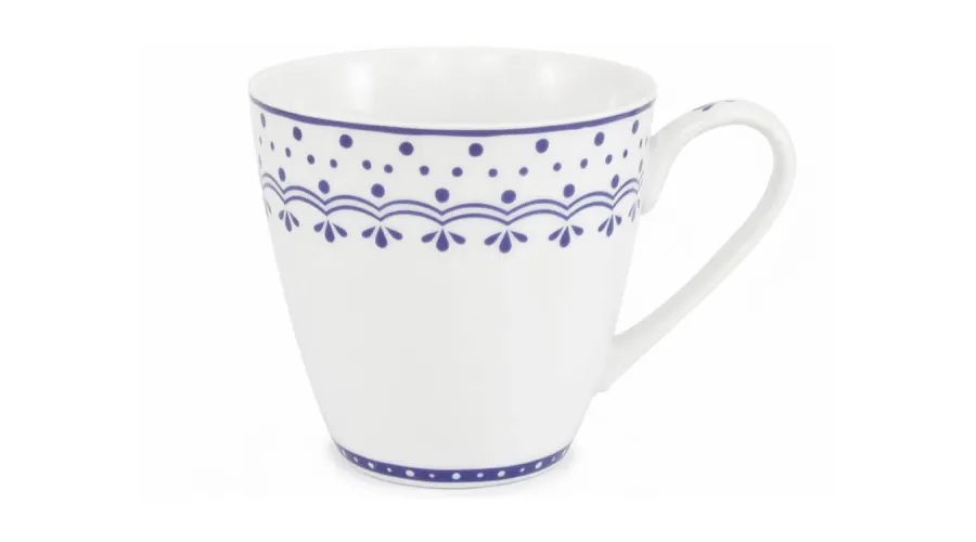 obrazek 1 Stylowy czeski kubek z porcelany zdobiony subtelnym niebieskim motywem - wariant 1 - Leander