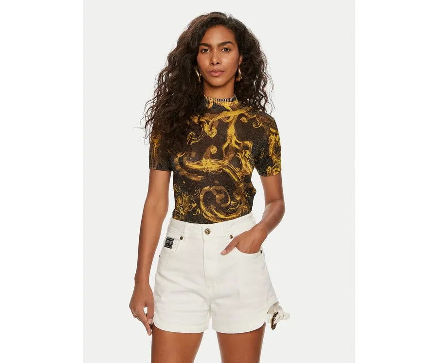 obrazek 1 Versace Jeans Couture Bluzka 76HAFMN8 Czarny Slim Fit