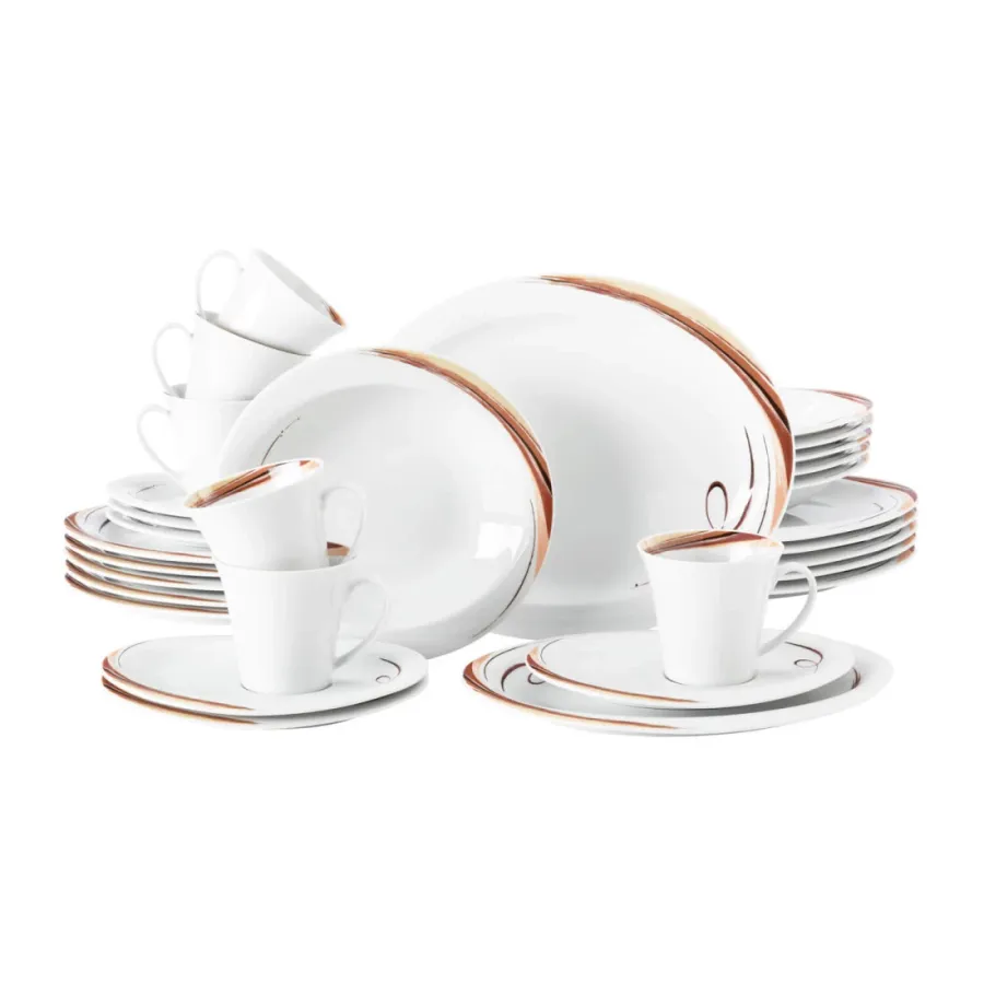 obrazek 1 Wyjątkowa 30-elementowa porcelanowa zastawa stołowa w stylu nowoczesnym - Seltmann Weiden