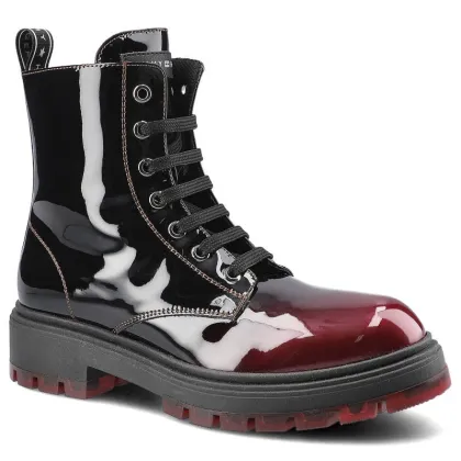 Zdjęcie Bordowe Botki Tommy Hilfiger Damskie Stylowe Buty