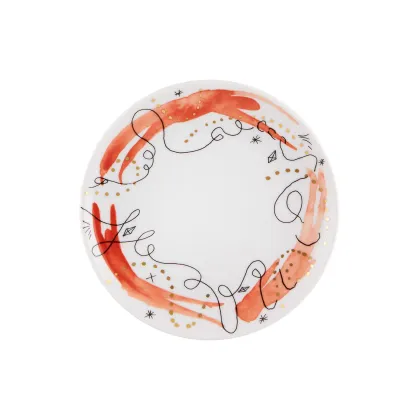 Zdjęcie Porcelanowy talerz na chleb i masło Folkifunki z niepowtarzalnym wzorem - Vista Alegre