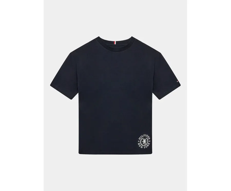 obrazek 1 Tommy Hilfiger T-Shirt Crest Logo KB0KB08675 D Granatowy Regular Fit