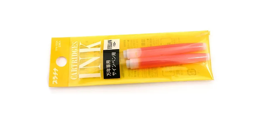 picture 1 Platinum Fountain Pen Refills Set of 2 - Yellow