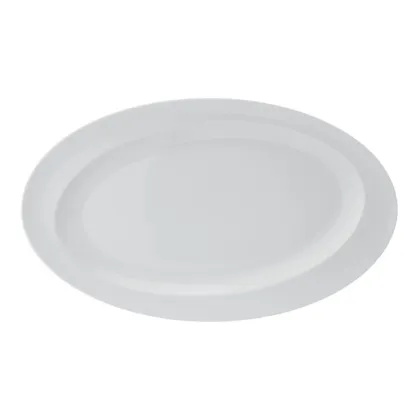 Zdjęcie Klasyczny biały owalny talerz z porcelany z wyjątkowej kolekcji Organic White inspirowanej formami natury - Vista Alegre