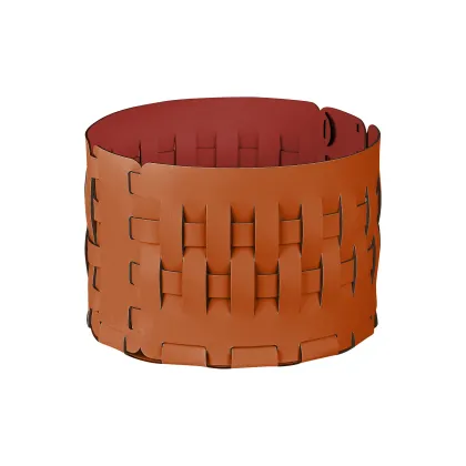 Zdjęcie Ekskluzywny okrągły kosz Bottega-15 Ø20xH12 cm w kolorze koniakowym