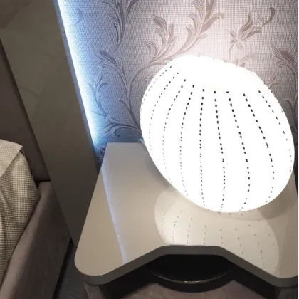 Zdjęcie Biało-czarna lampa Riccio Capriccio z weneckiego szkła