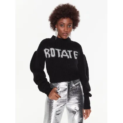 Zdjęcie ROTATE Sweter Knit Puff-Sleeve RT2286 Czarny Regular Fit