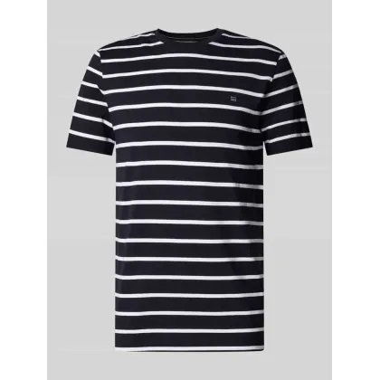Zdjęcie T-shirt z prążkowanym okrągłym dekoltem