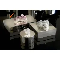 Picture Decorative nickel-plated brass box with amethyst