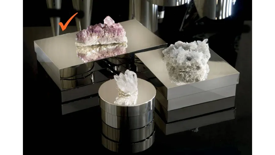 obrazek 1 Dekoracyjne niklowane mosiężne pudełko z ametystem