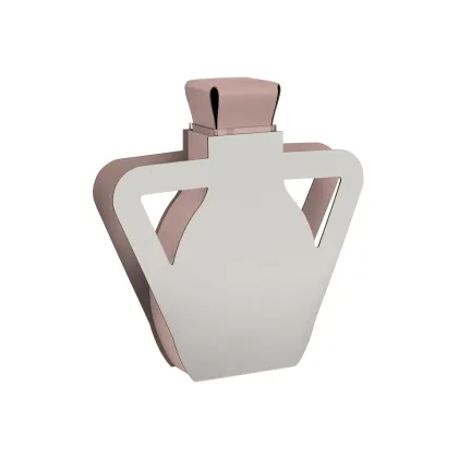 Zdjęcie Designerski skórzany wazon Otto 9x41xH44 cm w kolorze perłowym