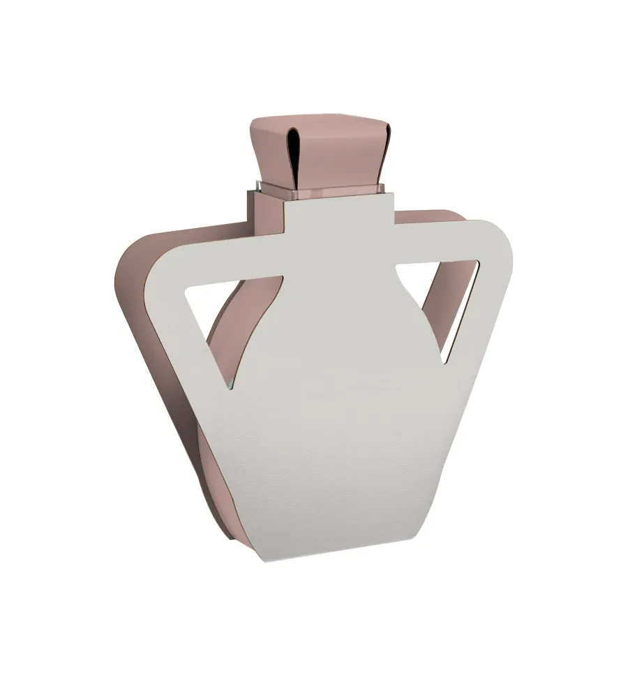 obrazek 1 Designerski skórzany wazon Otto 9x41xH44 cm w kolorze perłowym